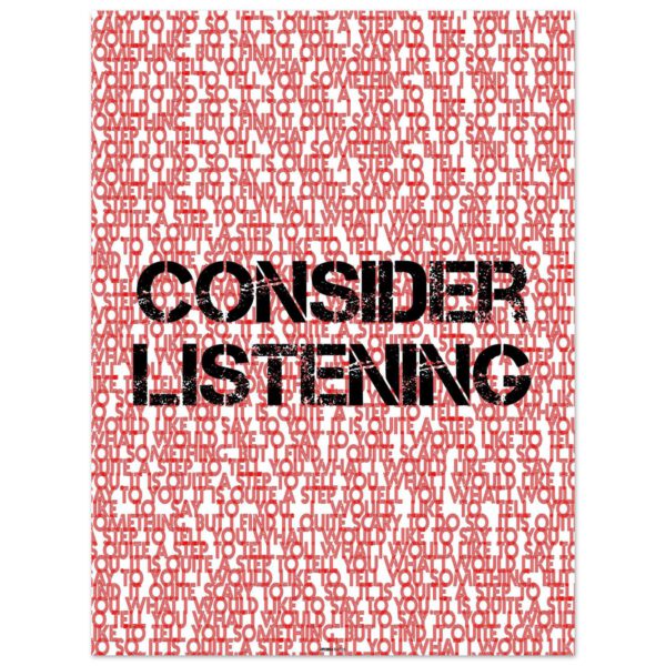 consider listening 60x80 cm poster