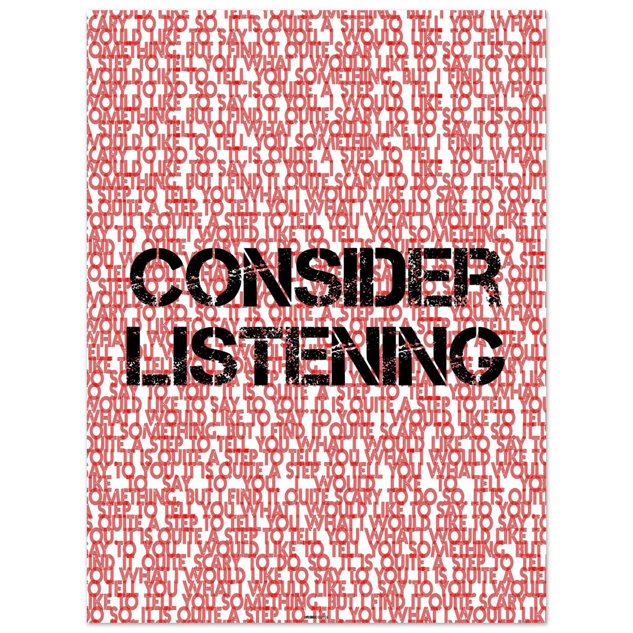 consider listening poster 1 consider listening poster