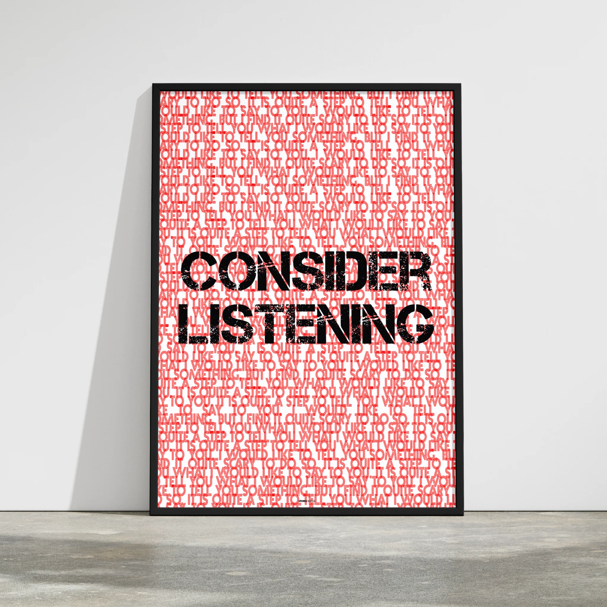 consider listening poster 2 framed consider listening