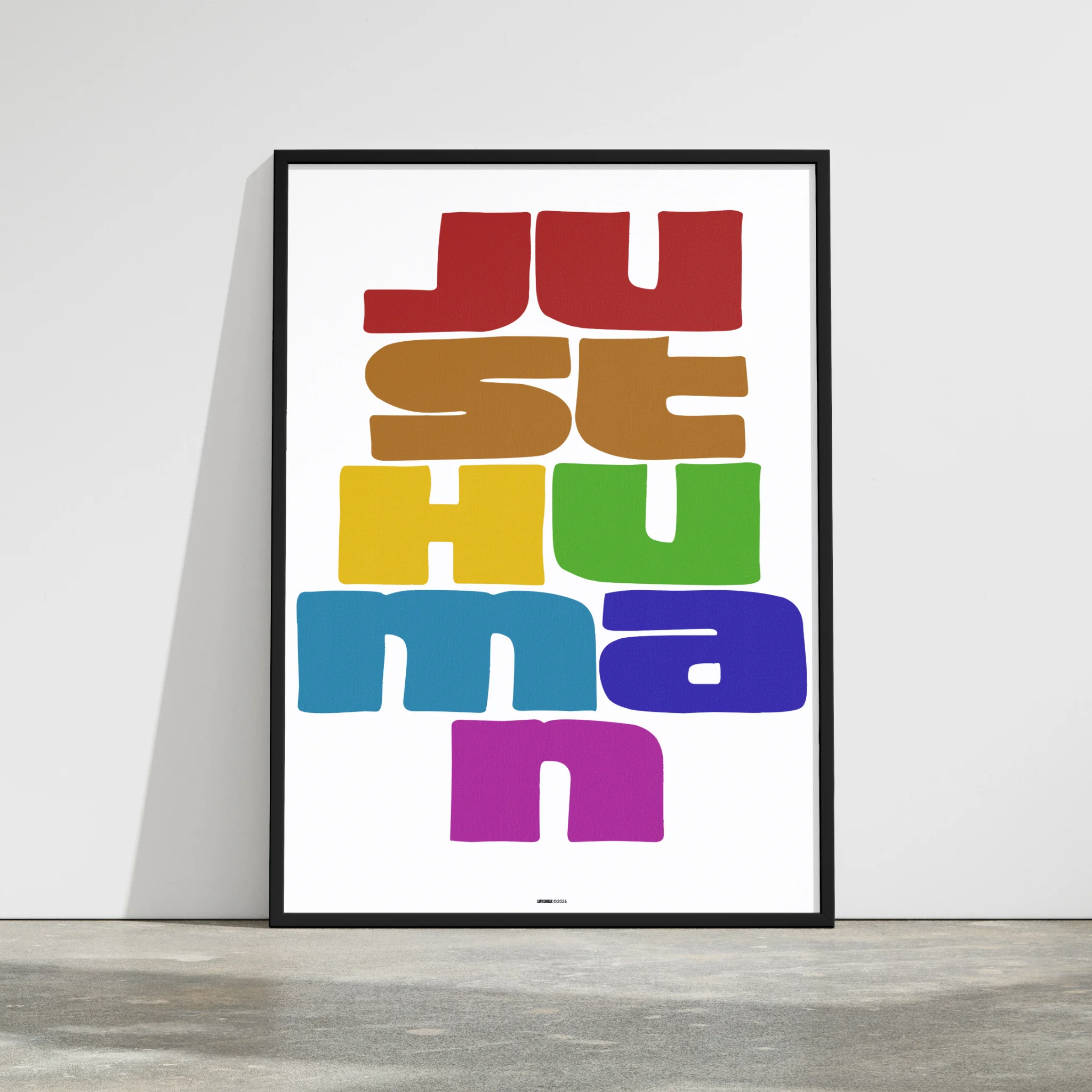 framed just human poster