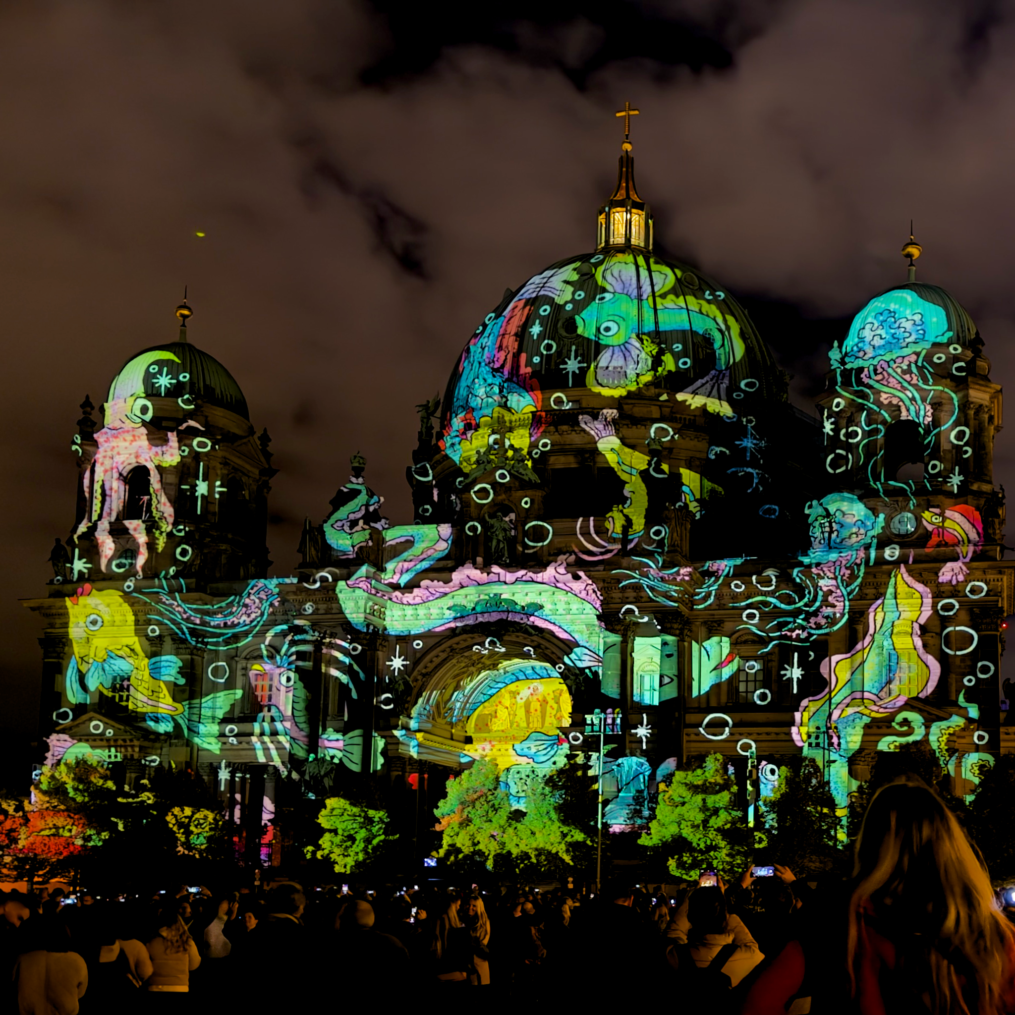 Berliner Dom during the Festival of Lights is an example of Berlin creativity.